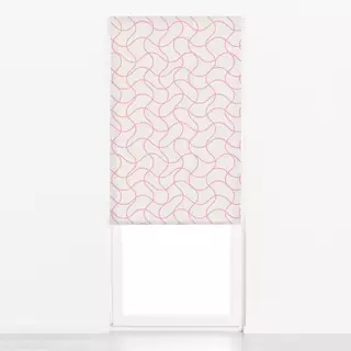 Raffrollo Wellen Karo Rosa Beige