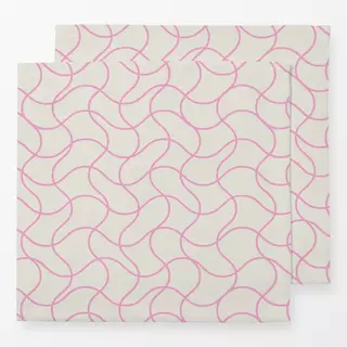Servietten Wellen Karo Rosa Beige