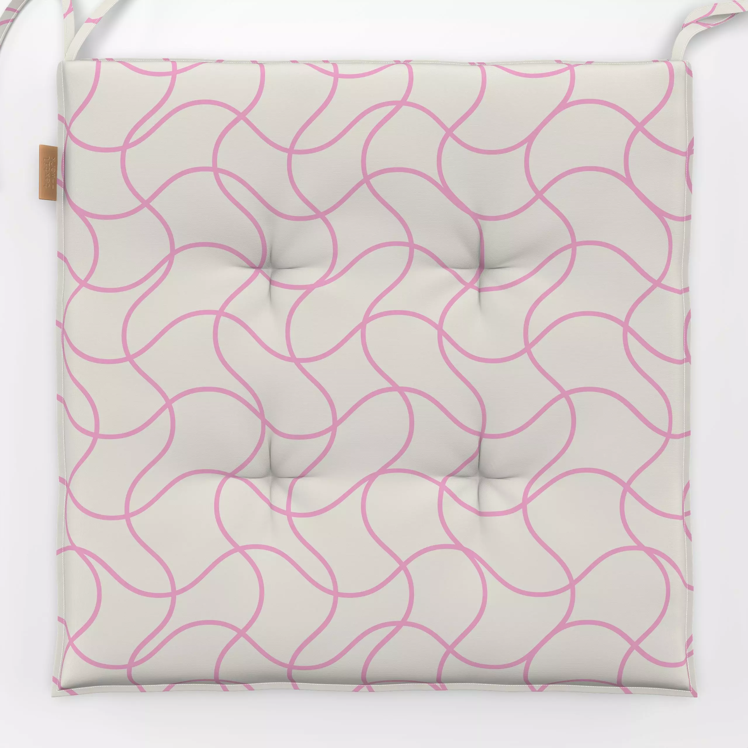 Sitzkissen Wellen Karo Rosa Beige - Sommer, Symbole & Muster, Küche, Essen & Trinken - von „Mareen Heinz"; Linien, rosa, San...