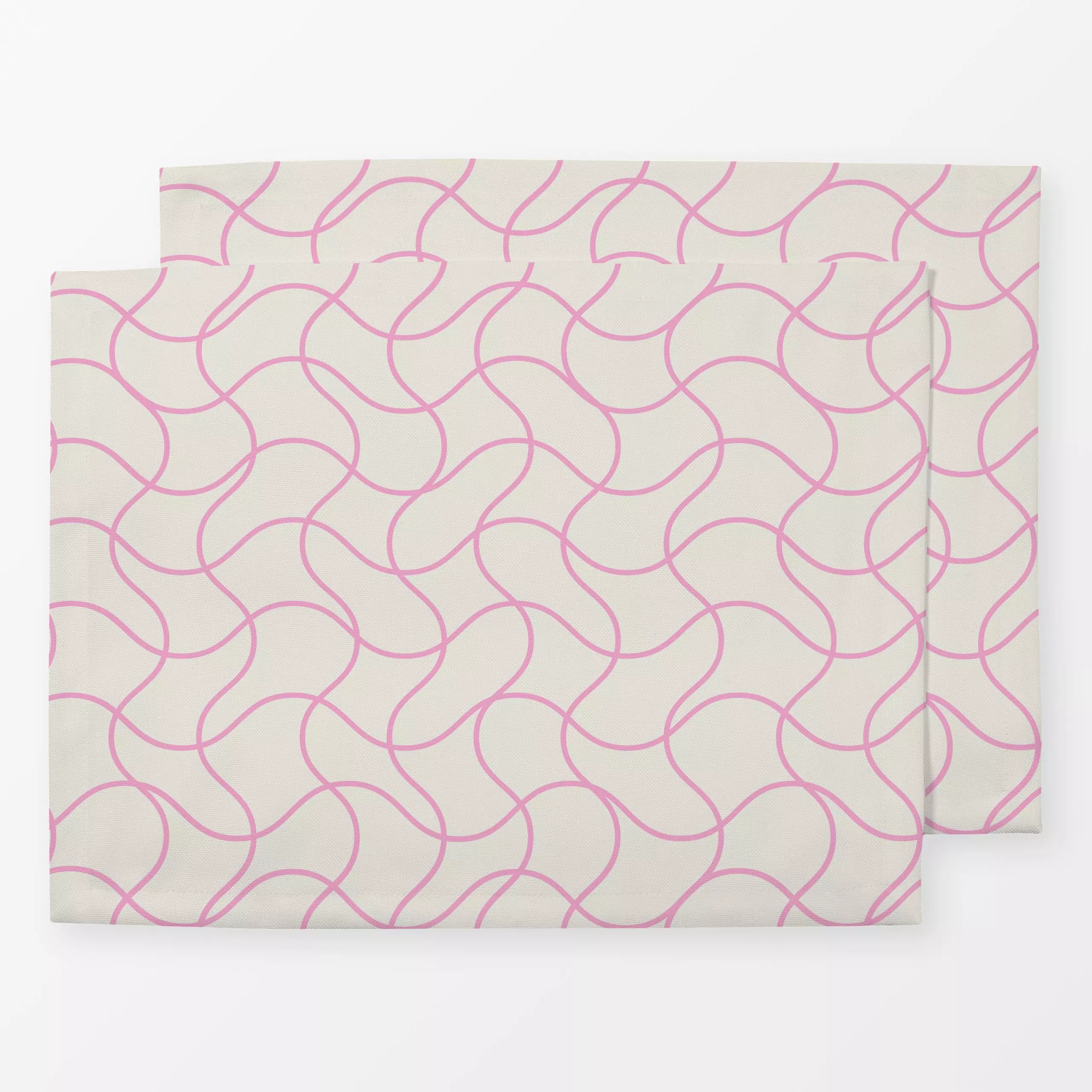 Tischset Wellen Karo Rosa Beige, gemustert, Essen & Trinken, Sommer, von Mareen Heinz