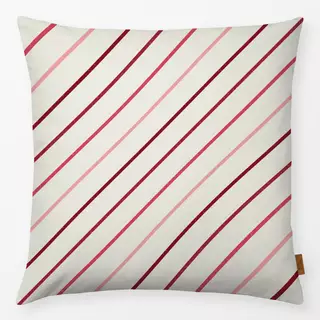 Kissen Diagonal Streifen Rosa Beige