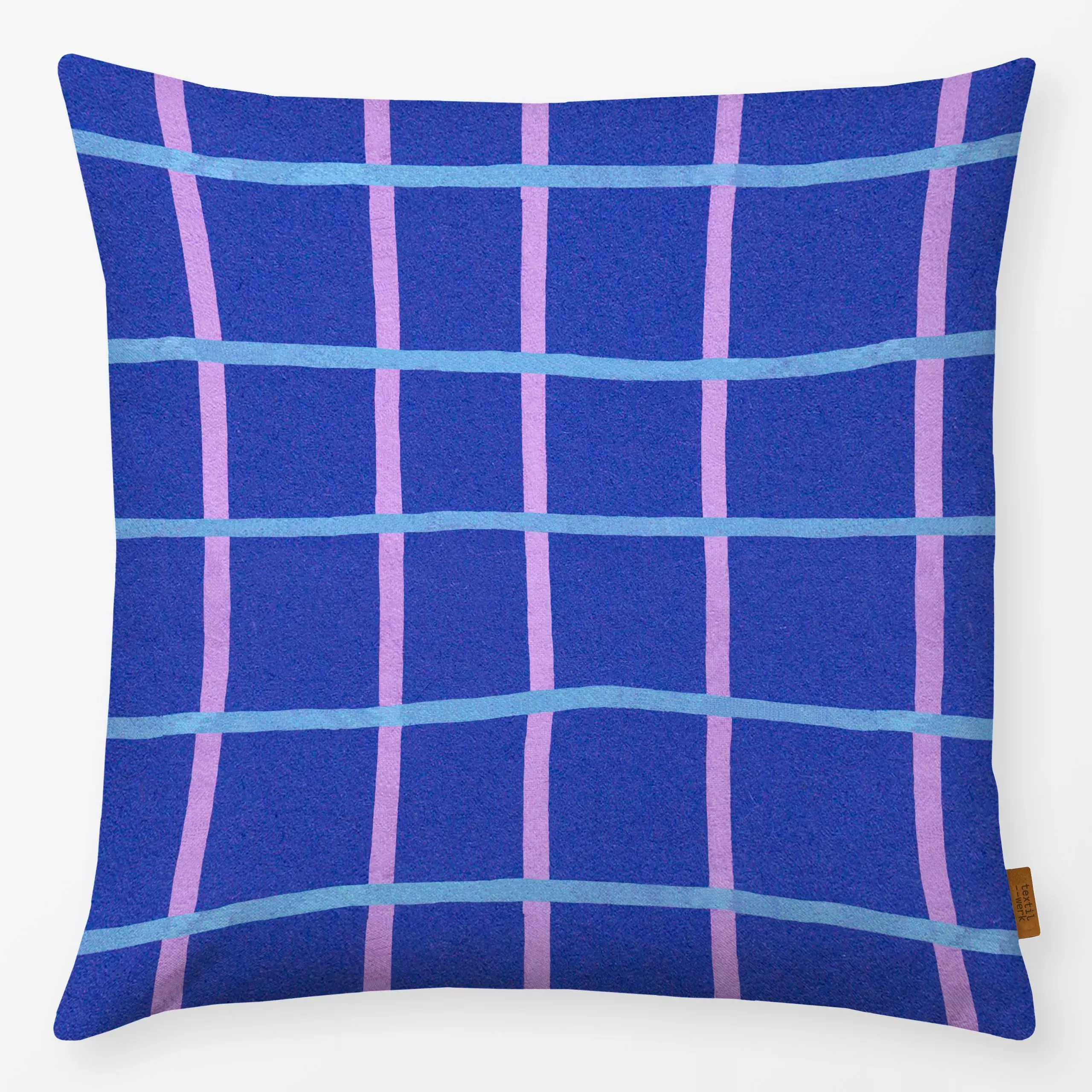 Kissen French Karo blau - Symbole & Muster - von „Iris Knabenschuh Textildesign"; Muster, allover, Karo, kariert, vichy