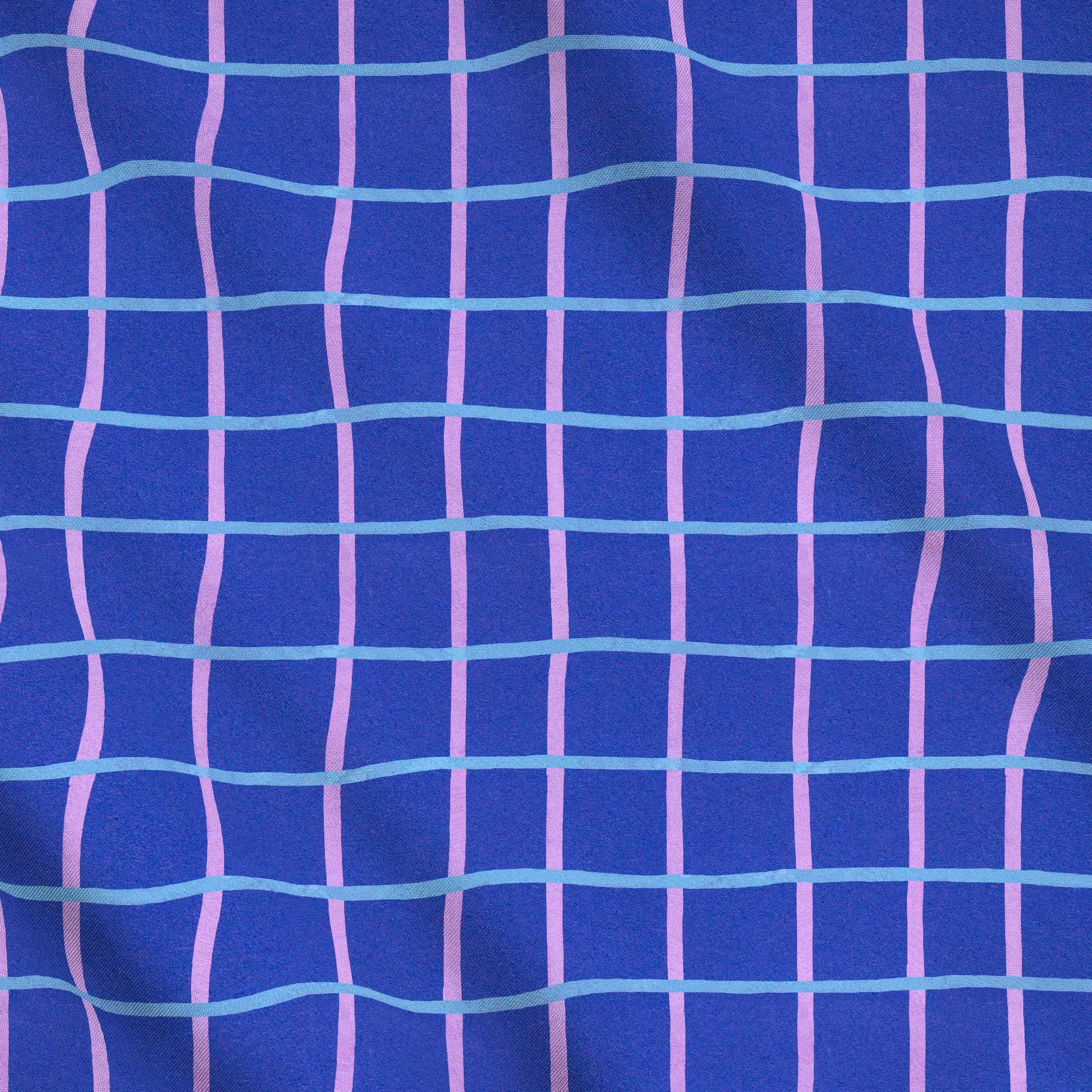 Meterware French Karo blau, gemustert, von Iris Knabenschuh Textildesign