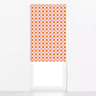 Raffrollo Karo Orange Rosa Creme