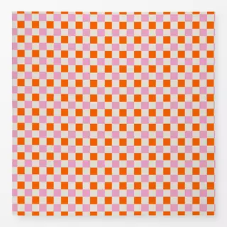 Tischdecke Karo Orange Rosa Creme