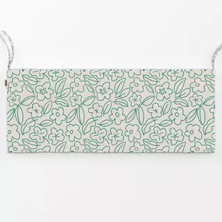 Bankauflage Blumen Outlines grün