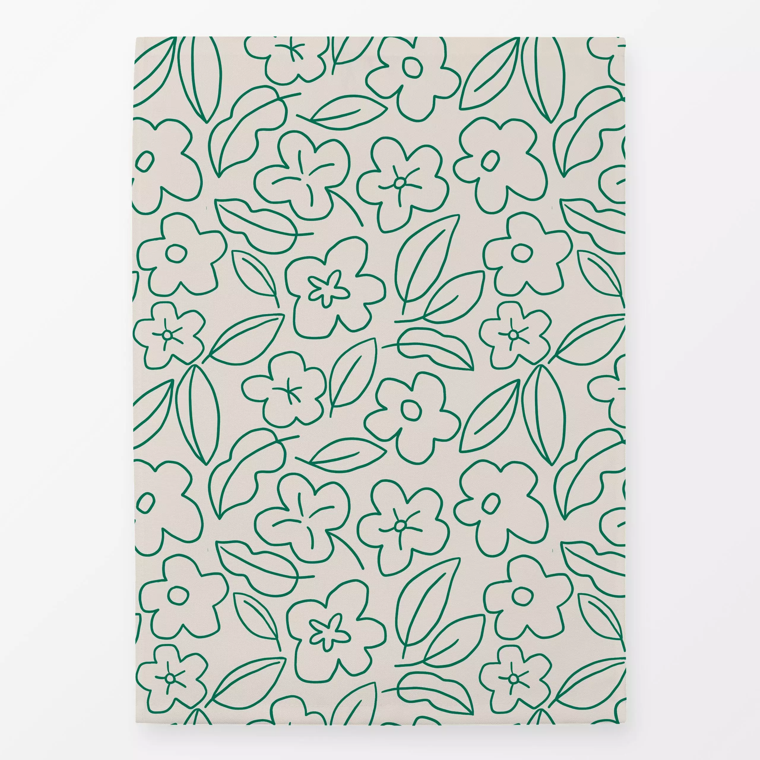 Geschirrtücher Blumen Outlines grün - Blumen & Florales, Frühling - von „Studio Kesse"