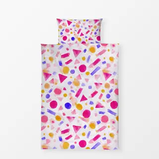 Bettwäsche Formenstudie-pink-gelb