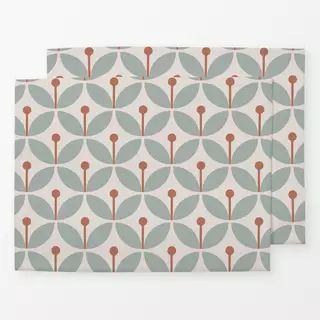 Tischset Modern Retro Floral Blau