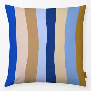 Kissen Multicolor Streifen Blau Beige