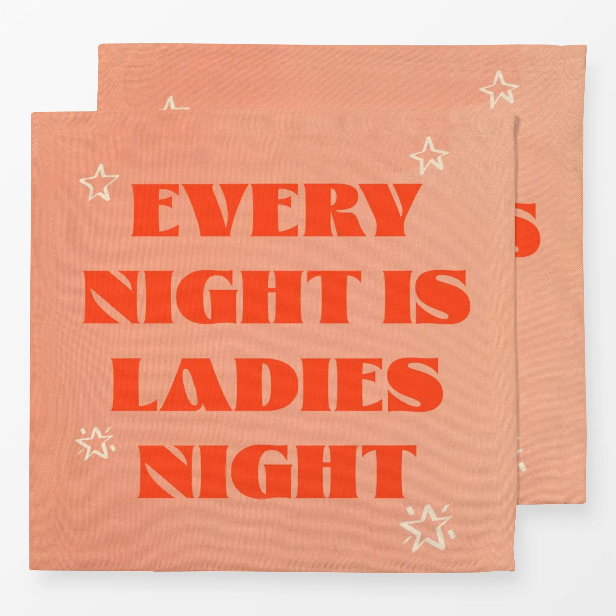 Servietten Lady Night Orange - Liebe, Romantik & Pride, Sprüche & Schriftzüge - von „Malou Studio"; Frauenpower, Pride, typo...