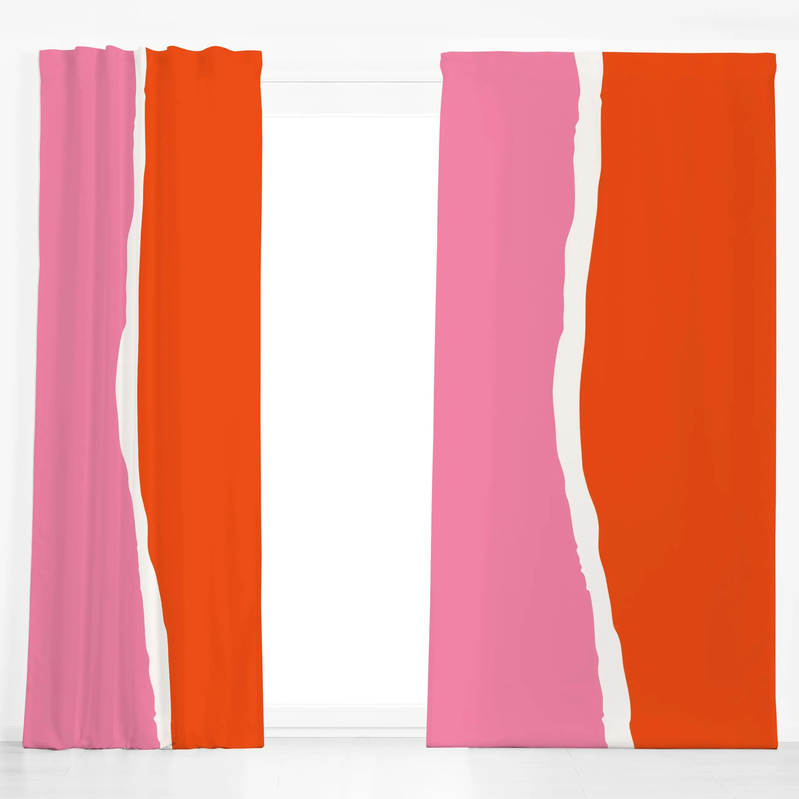 Dekovorhang Paper Cut pink orange - Frühling, Sommer, Anlässe - von „Kruth Design"; bunt, schlicht, kruthdesign, outdoorkiss...