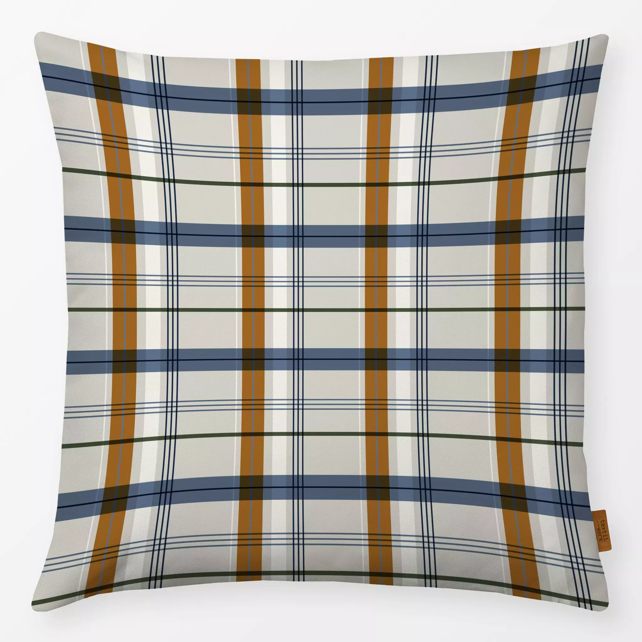Kissen Kissen Karo blau braun