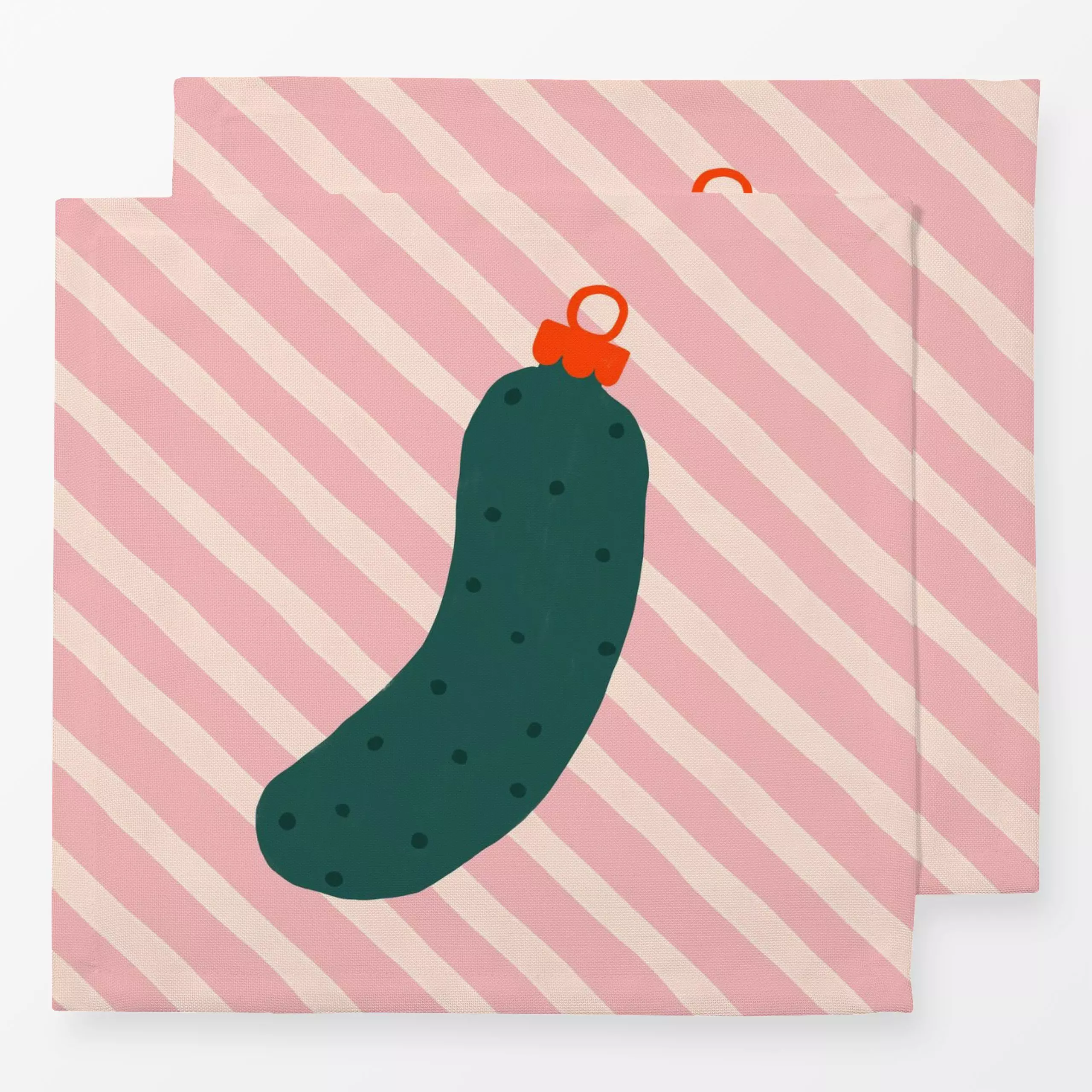Servietten Baumschmuck Weihnachtsgurke - Weihnachten - von „Maren Gross "; Geschenk, geschenkidee, stripes, fun, gurke, cand...