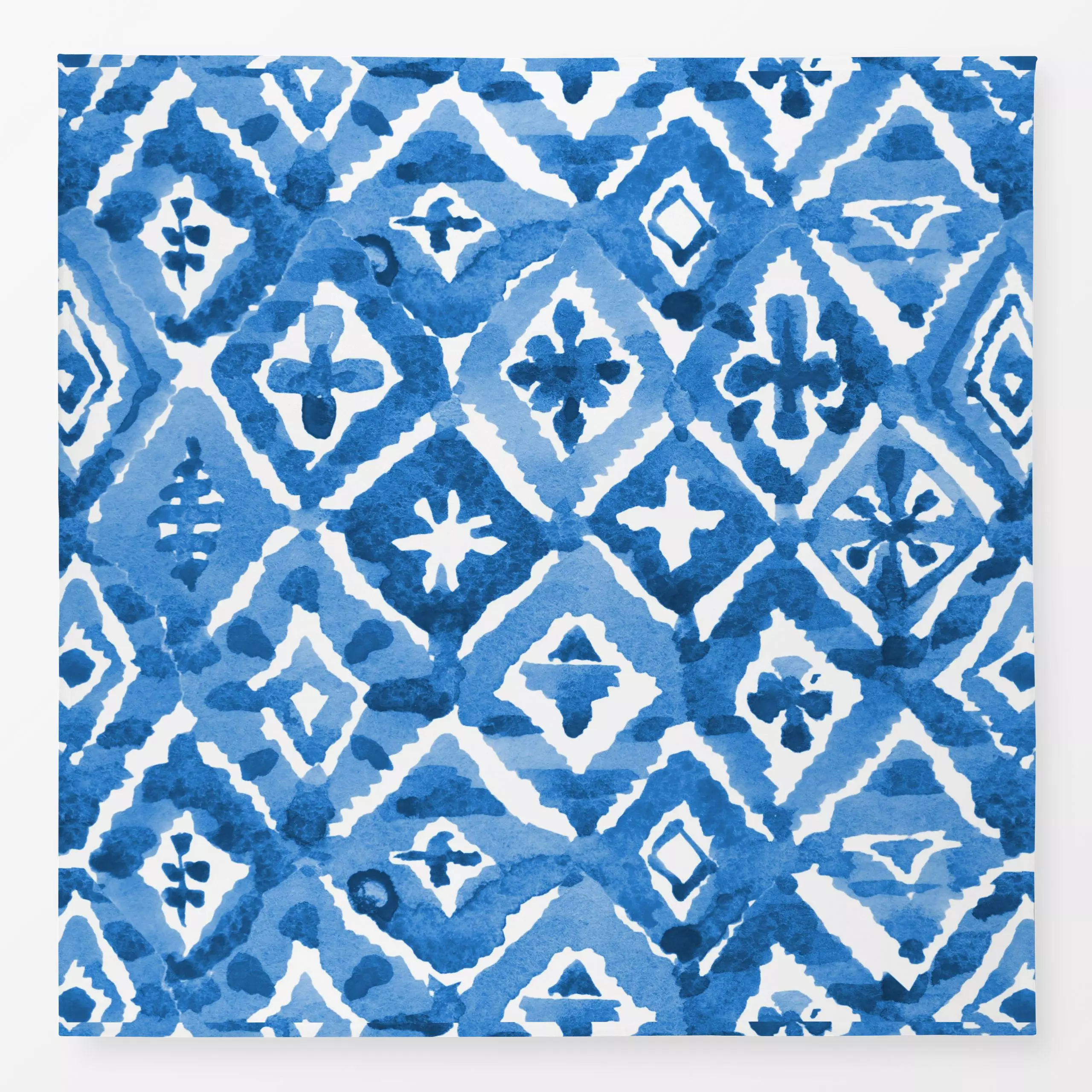 Tischdecke Shibori Blaue Rhomben 1 - Symbole & Muster, Retro & Vintage - von „Uta Naumann"; Muster, abstrakt, Urlaub, medite...
