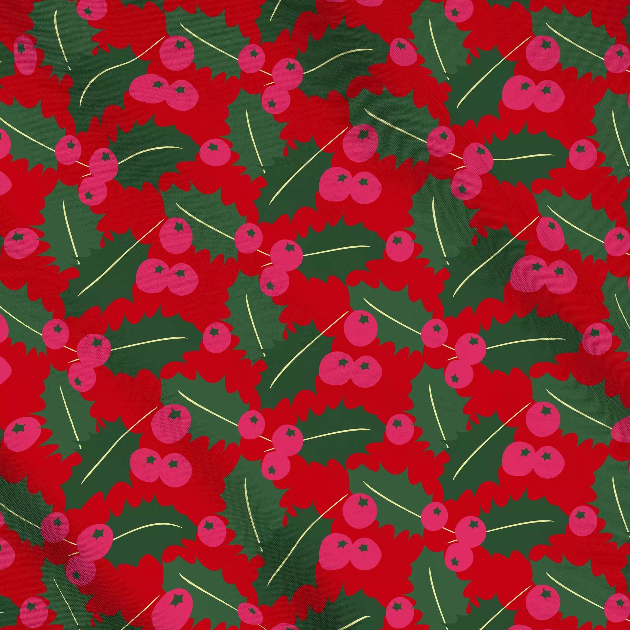 Meterware Ilex Rot - Winter, Pflanzen & Botanik - von „Andrea Liesert"; Merry Christmas, Weihnachten, geschenkidee, Sofakiss...