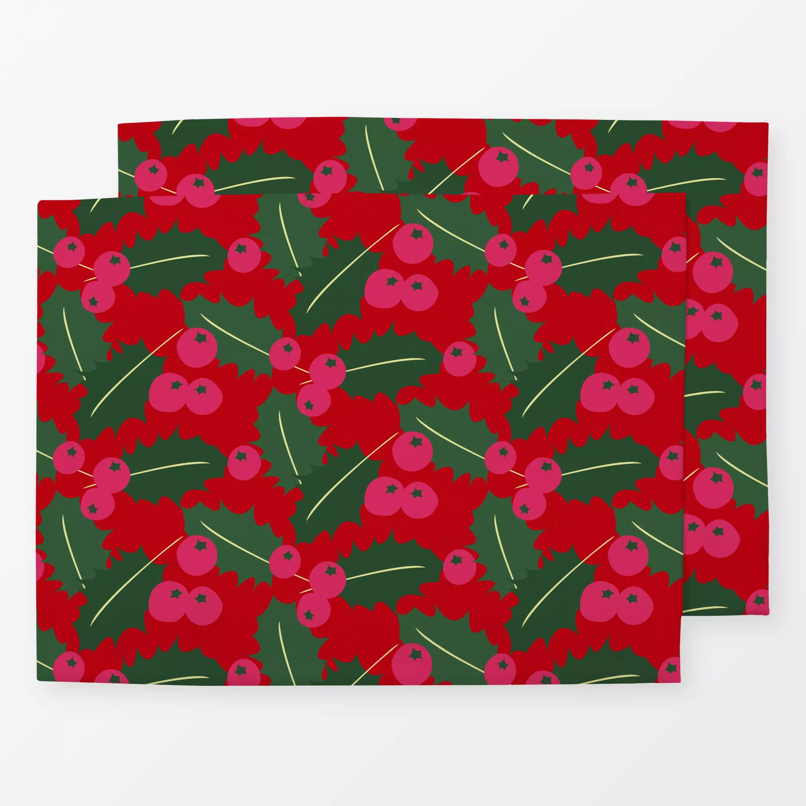 Tischset Ilex Rot - Winter, Pflanzen & Botanik - von „Andrea Liesert"; Merry Christmas, Weihnachten, geschenkidee, Sofakisse...