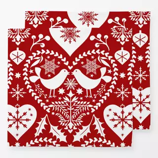 Servietten Nordic Noel White Red