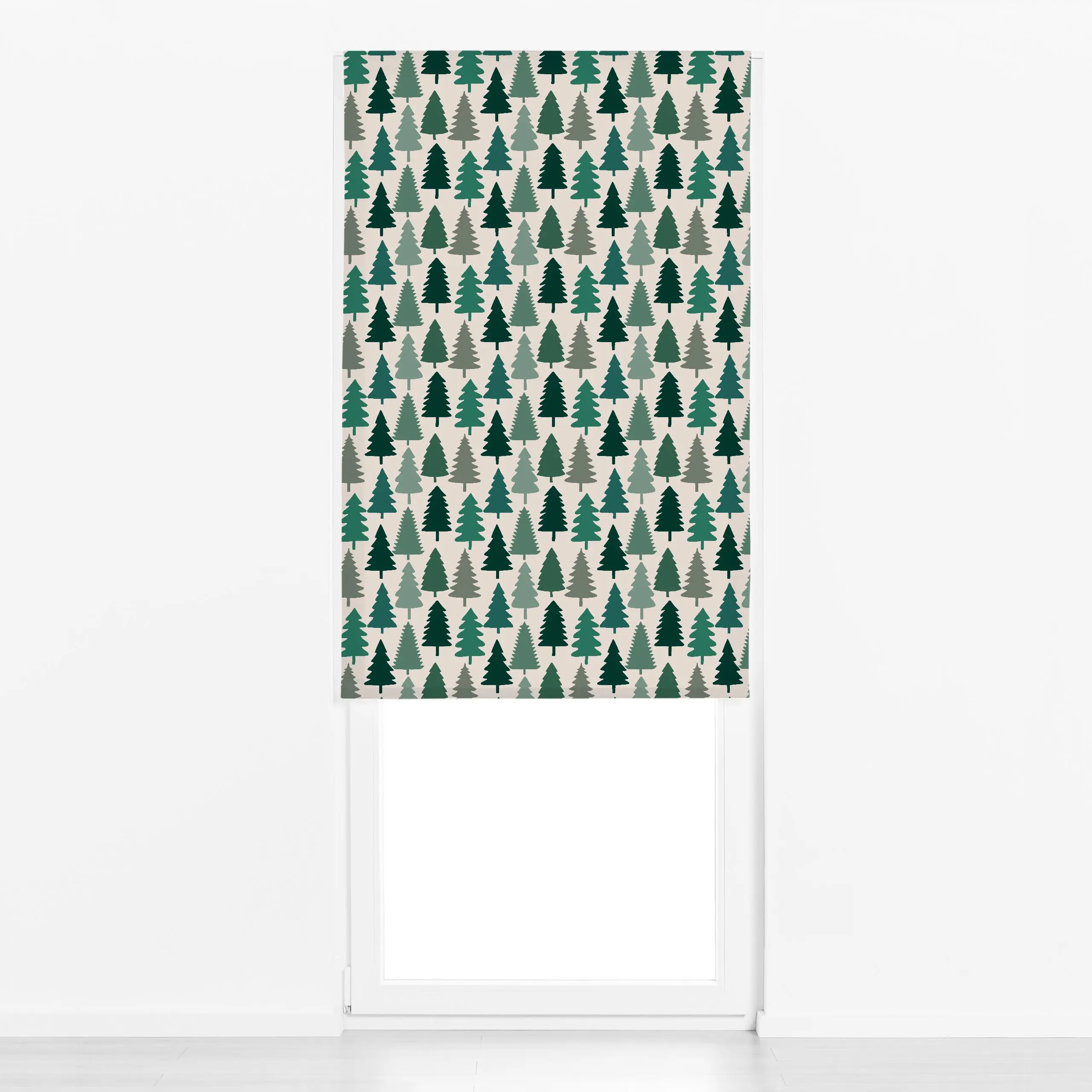 Raffrollo Weihnachtsbäume grün - Weihnachten, Winter - von „Studio Kesse"