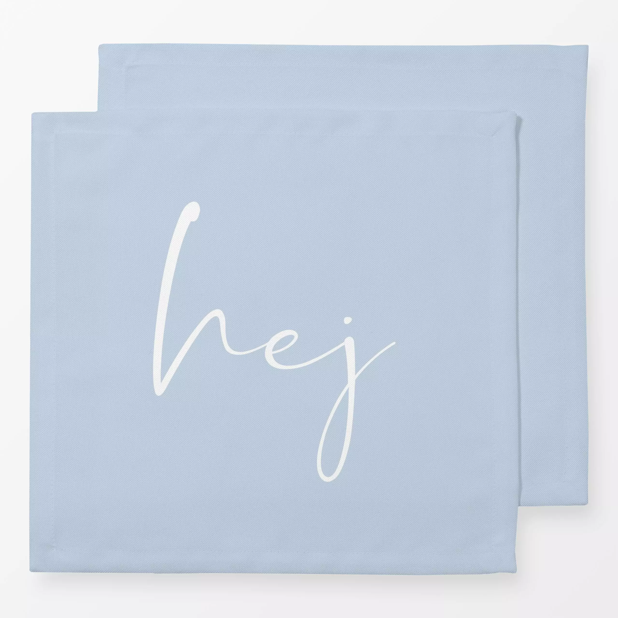 Servietten hej Hellblau - Frühling, Sommer, Sprüche & Schriftzüge - von „Monika Strigel"; blau, hellblau, MonikaStrigel, him...