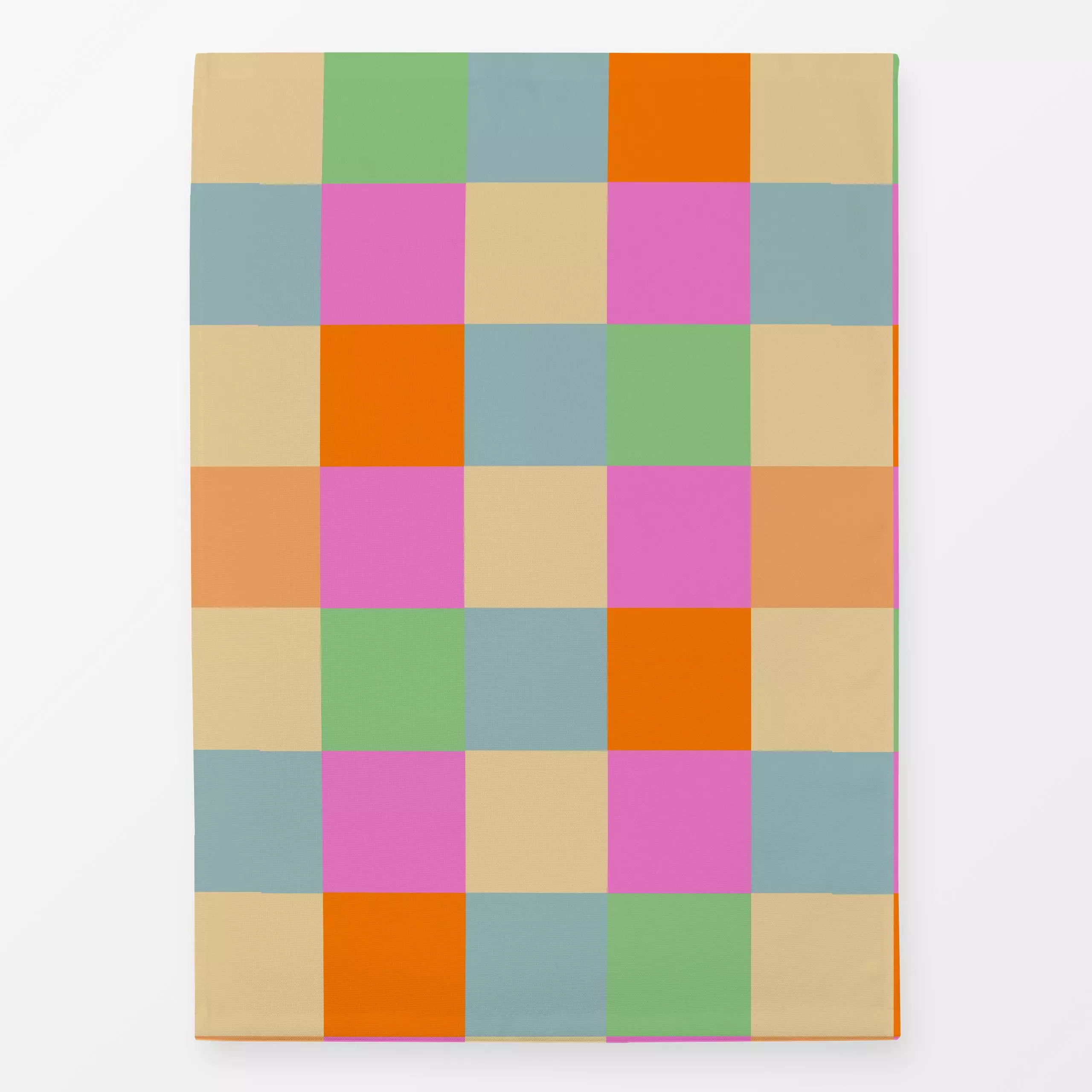 Geschirrtücher Buntes Schachbrett - Herbst, Symbole & Muster - von „Patries Elisabeth"; Retro, Geometrisch, Orange, quadrate...