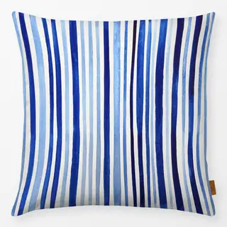 Kissen Aquarell Streifen blau