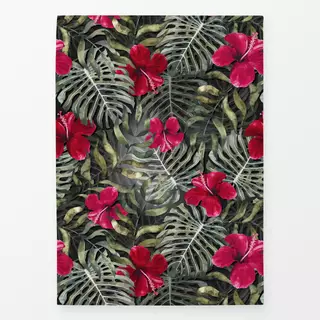 Geschirrtuch Tropical Hibiscus Dark Red