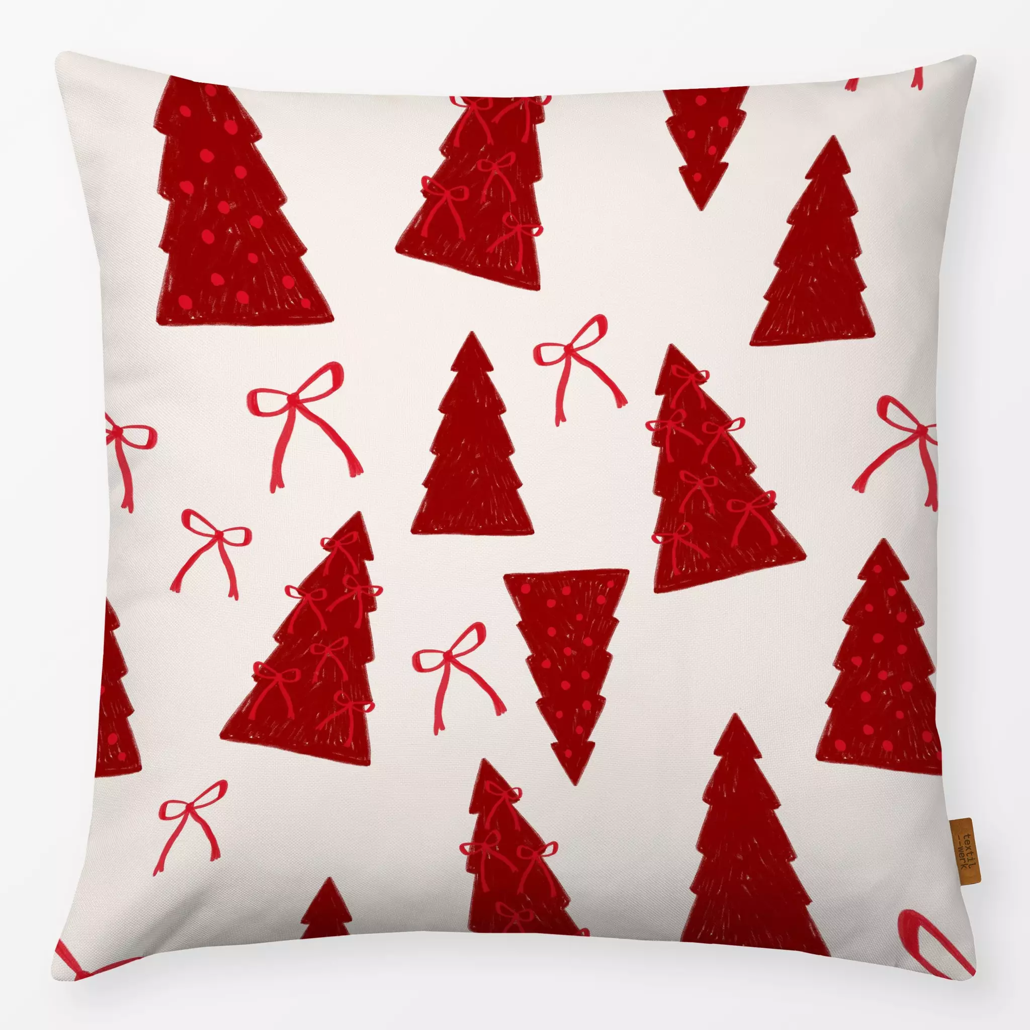 Kissen Kissen Tree Allover red