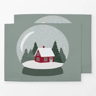 Tischset Schneekugel