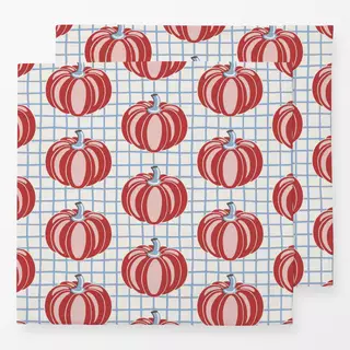 Servietten Kürbisse auf Karo – Rot