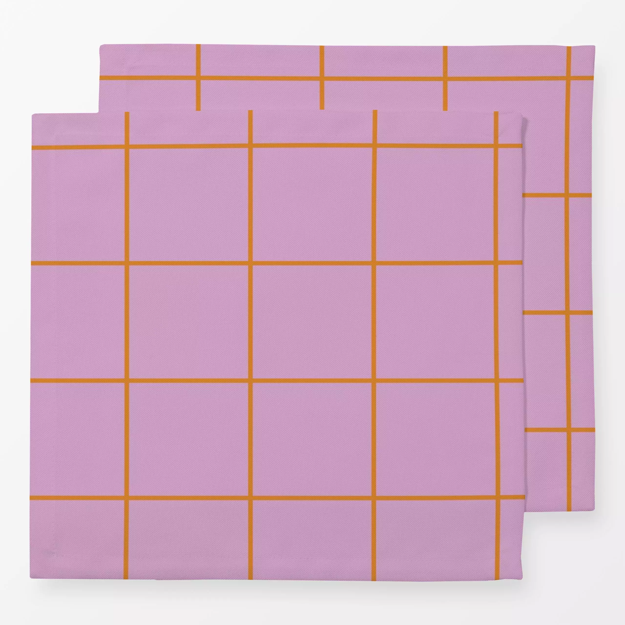 Servietten Grid Red Rose - Symbole & Muster, Retro & Vintage - von „Studio ROSAGRAU"; Linien, rosa, Sommerblumen, Orange, Ki...