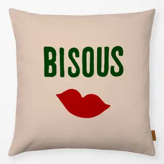 Kissen Bisous Kussmund Auf Beige