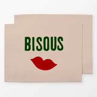 Tischset Bisous Kussmund Auf Beige