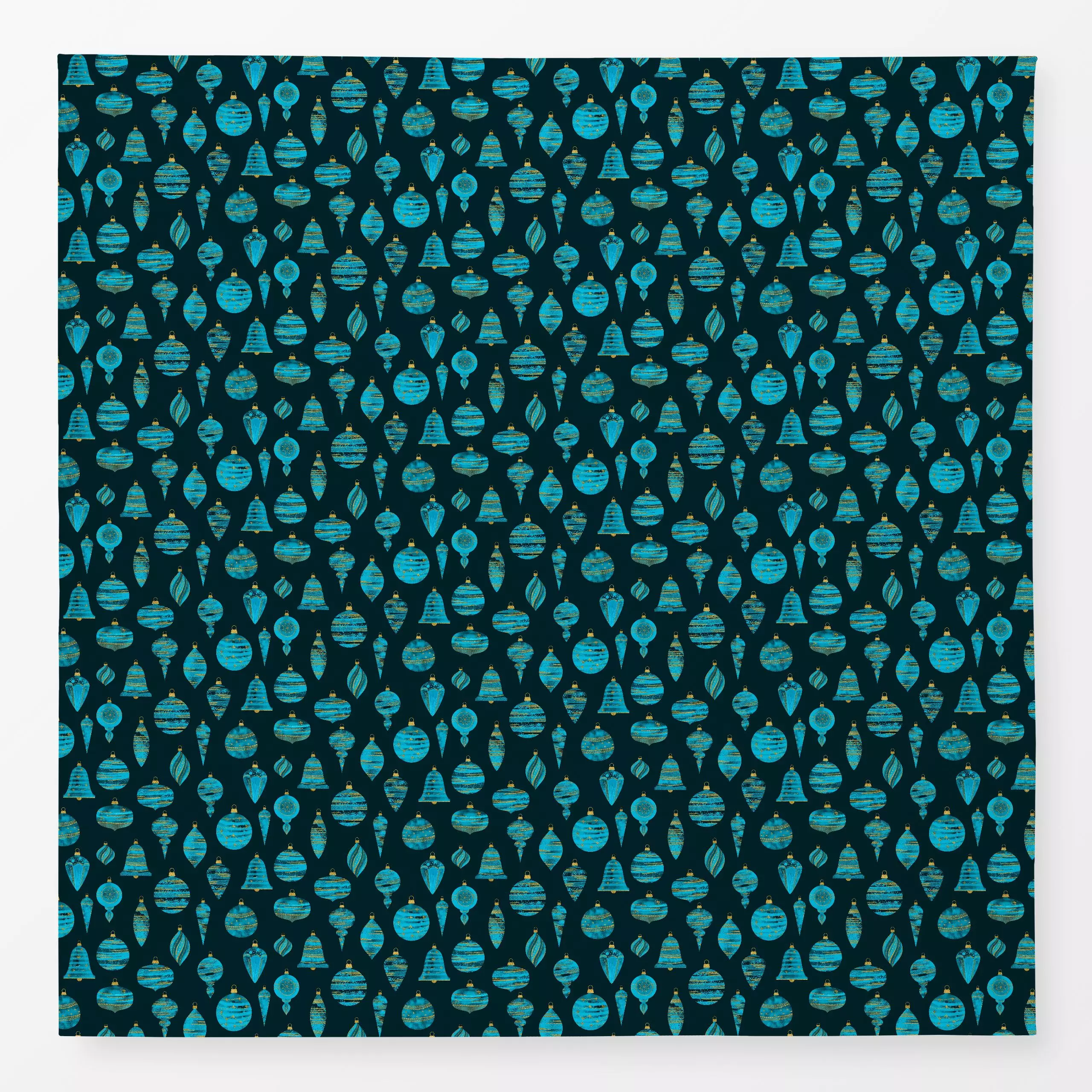 Tischdecke Turquoise Christmas Decor - Weihnachten - von „Andrea Haase"; Aquarell, weihnachtlich, Ornament, mint, Weihnachts...