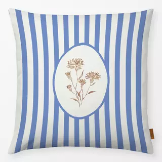 Kissen Kornblume gestreift blau