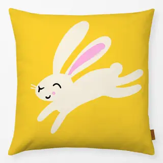 Kissen Hello Spring Hase gelb