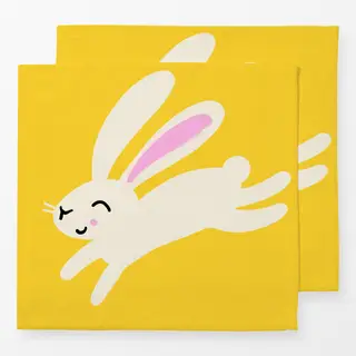 Servietten Hello Spring Hase gelb