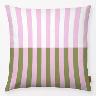 Kissen Streifen rosa und grün