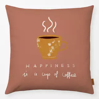 Kissen Happiness Coffee Kupfer