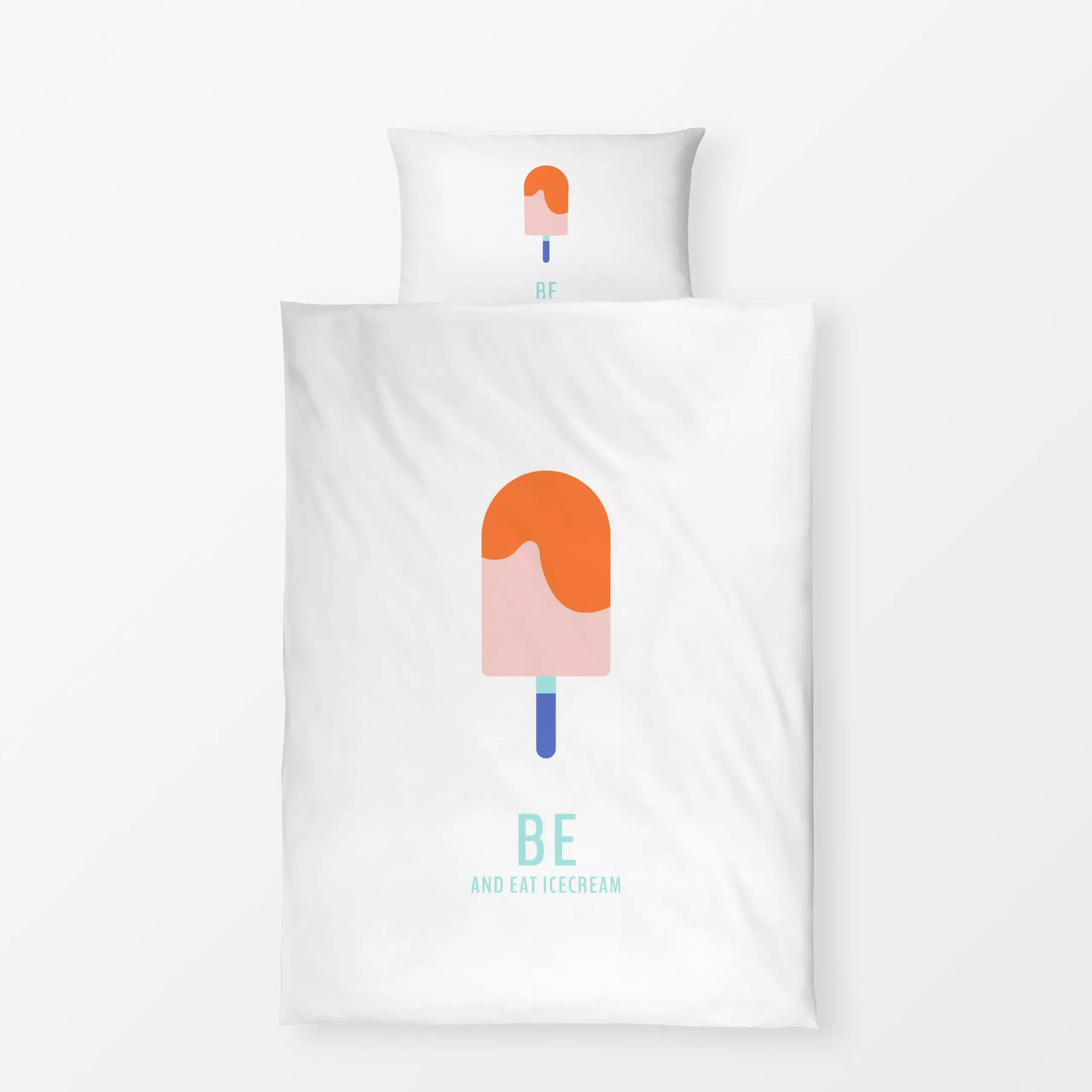 Bettwäsche Be and eat icecream - Sommer, Symbole & Muster - von „Jana Moßmann"; Meer, Strand, Urlaub, summer, Summerfeeling,...