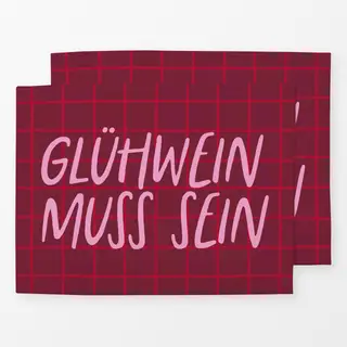 Tischset Glühwein muss sein rot