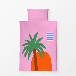 Bettwäsche Tropical City Palme & Haus