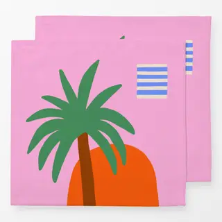 Servietten Tropical City Palme & Haus