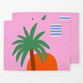 Tischset Tropical City Palme & Haus