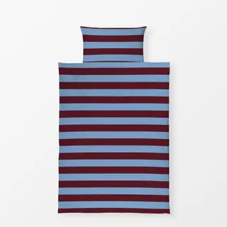 Bettwäsche Cabana Streifen blau burgundy