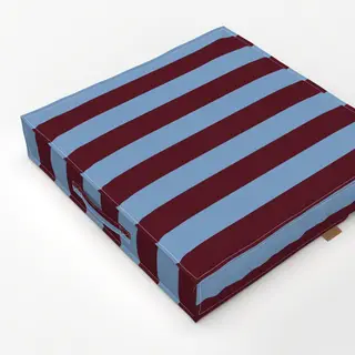 Bodenkissen Cabana Streifen blau burgundy