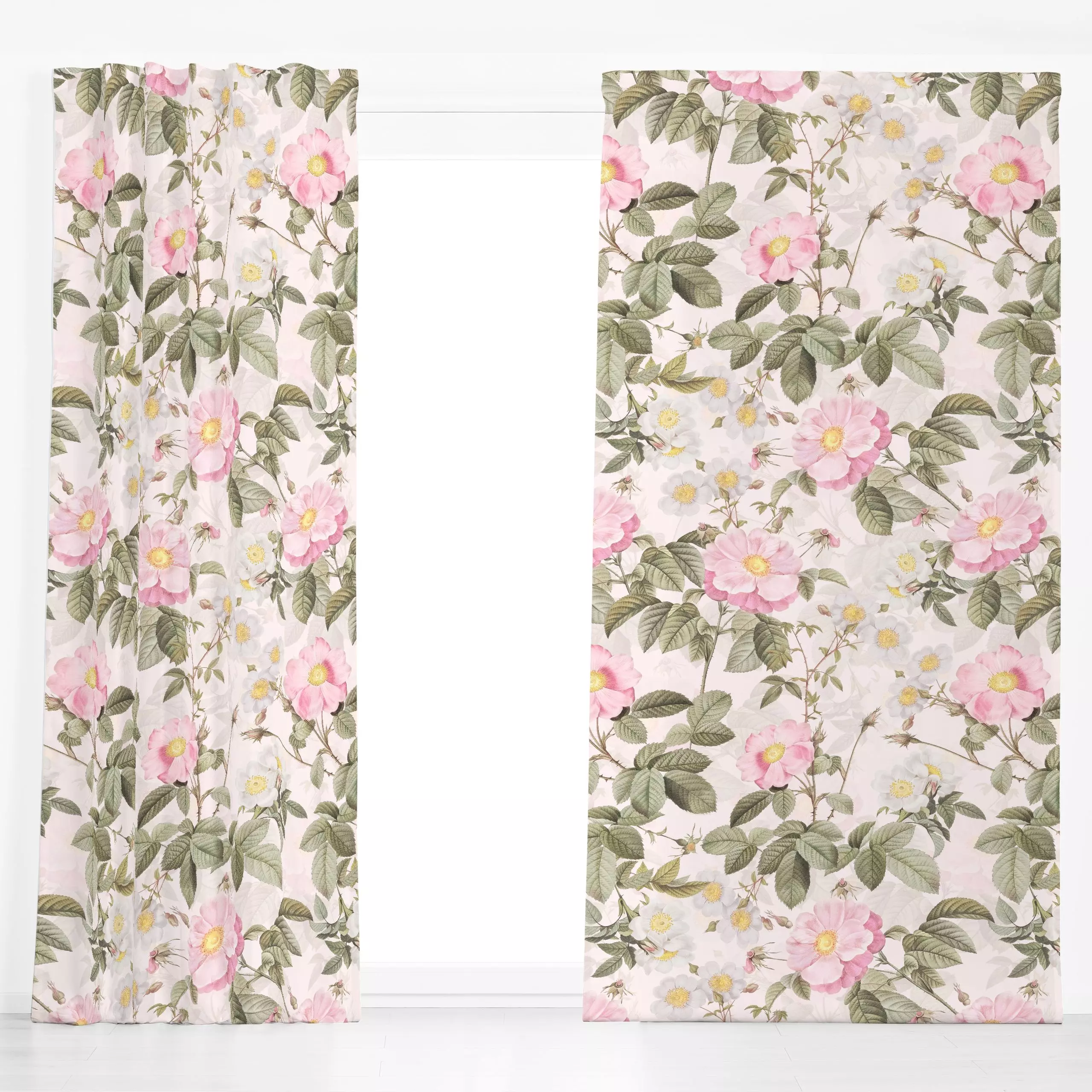 Dekovorhang Sommer Rosen - Blumen & Florales, Sommer, Pflanzen & Botanik - von „Uta Naumann"; Natur, Blumen, Blätter, Rosen,...