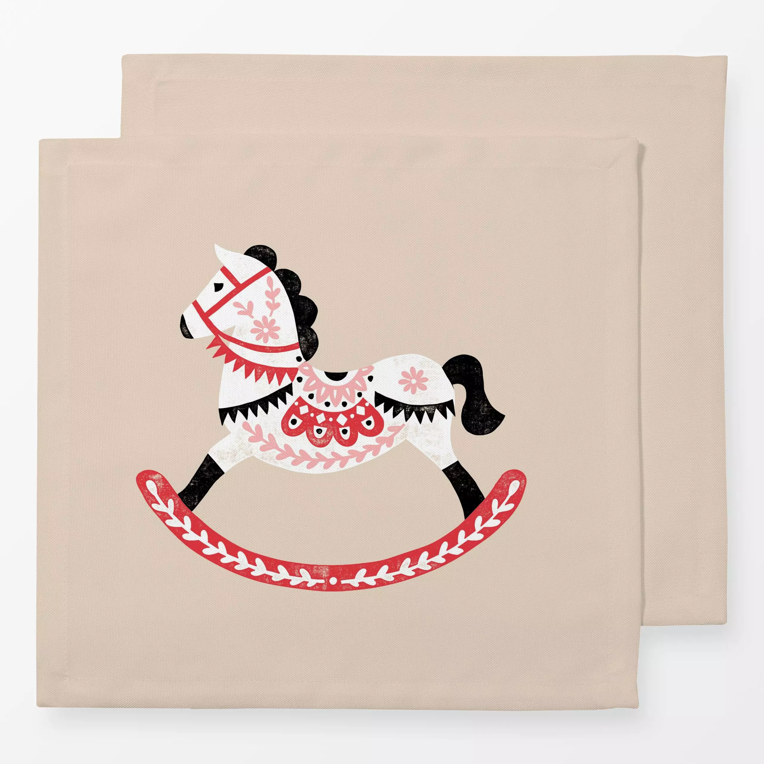 Servietten Schaukelpferd - Kinderzimmer & Motive für Kinder, Weihnachten, Winter - von „Studio Kesse“; Hygge, Merry Christma...