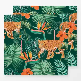 Servietten Tropical Jungle Leopard green