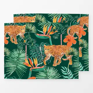 Tischset Tropical Jungle Leopard green